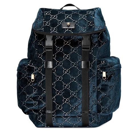 gucci medium gg velvet backpack - blue - backpacks|Backpacks for Women .